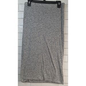 Express Midi Skirt Women's Size Medium Gray Fleece Elastic Waist Business Preppy
